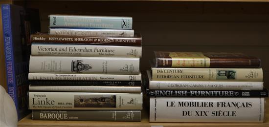 A quantity of reference books relating to furniture including English Furniture, European Furniture, French